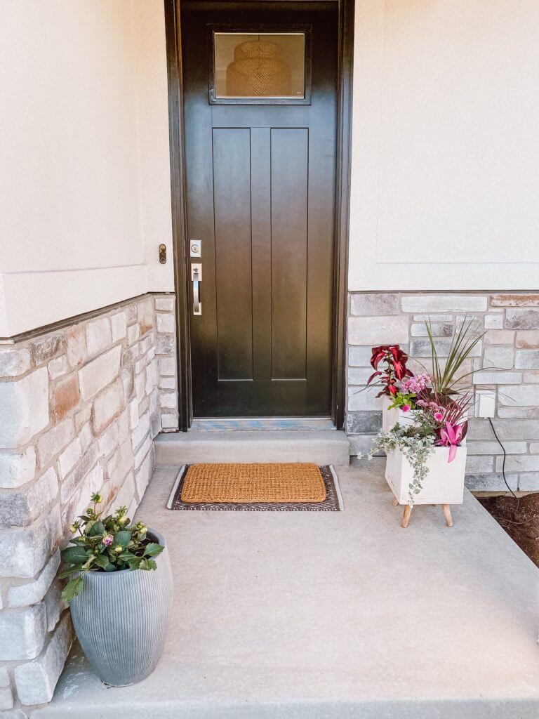 front porch with flower pot