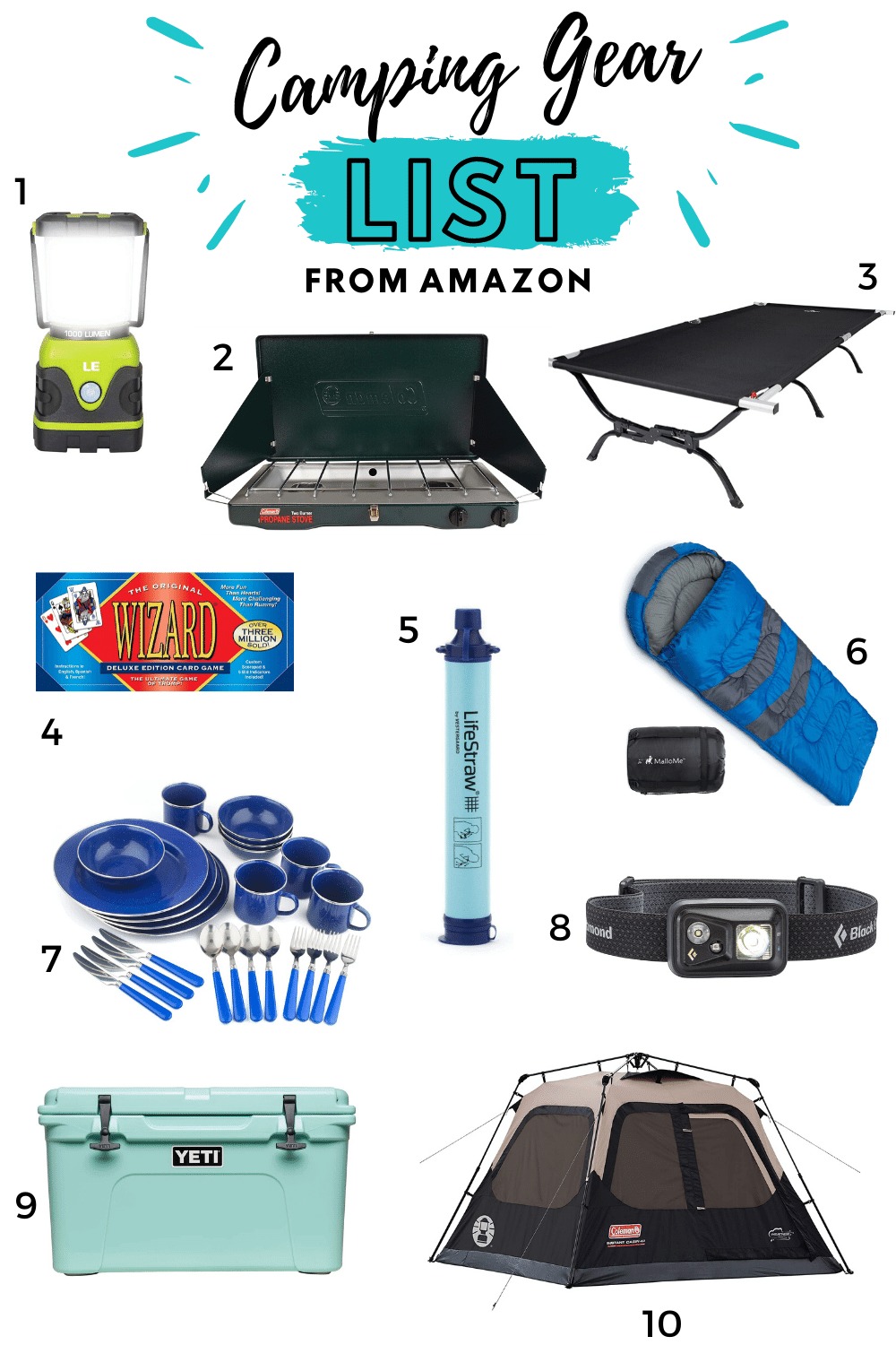 camping gear list from amazon